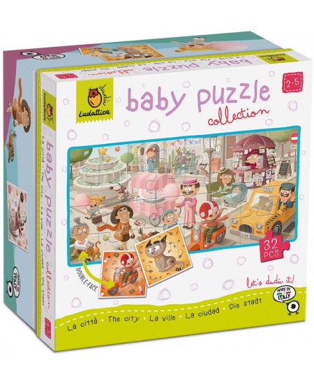 Kahepoolne pusle väikelastele LUDATTICA Linn, 32 osa
