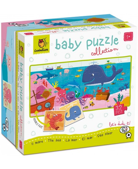 Kahepoolne pusle väikelastele LUDATTICA Meri, 32 osa