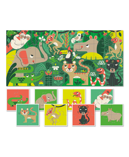 Kahepoolne pusle väikelastele LUDATTICA Džungel, 32 osa