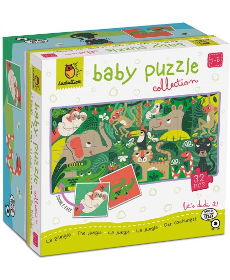 Kahepoolne pusle väikelastele LUDATTICA Džungel, 32 osa