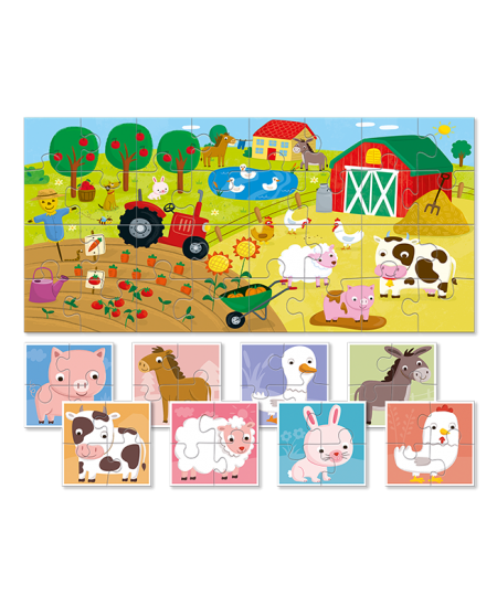 Kahepoolne pusle väikelastele LUDATTICA Farm, 32 osa