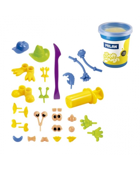 Voolimiskomplekt tarvikutega MILAN Lõbusad näod, 4 värvi