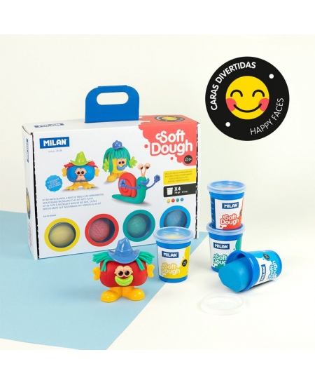 Voolimiskomplekt tarvikutega MILAN Lõbusad näod, 4 värvi