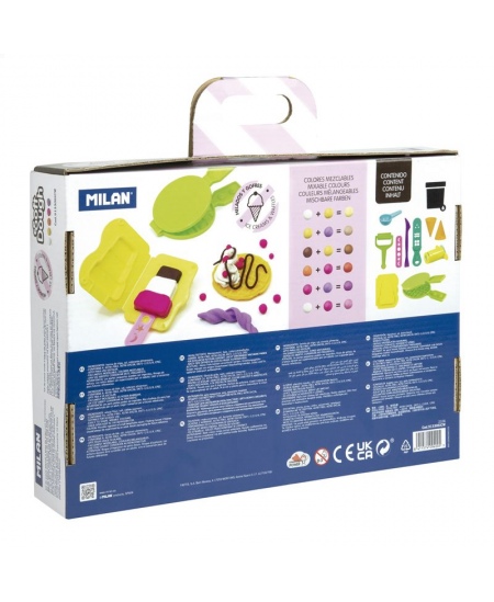 Voolimiskomplekt tarvikutega MILAN Jäätis ja vahvlid, 6 värvi
