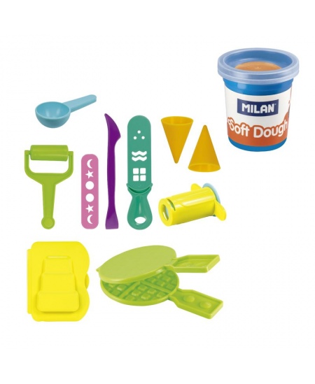 Voolimiskomplekt tarvikutega MILAN Jäätis ja vahvlid, 6 värvi