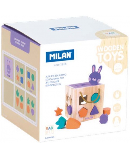 Puidust arendav mänguasi-kuubik MILAN Jänku