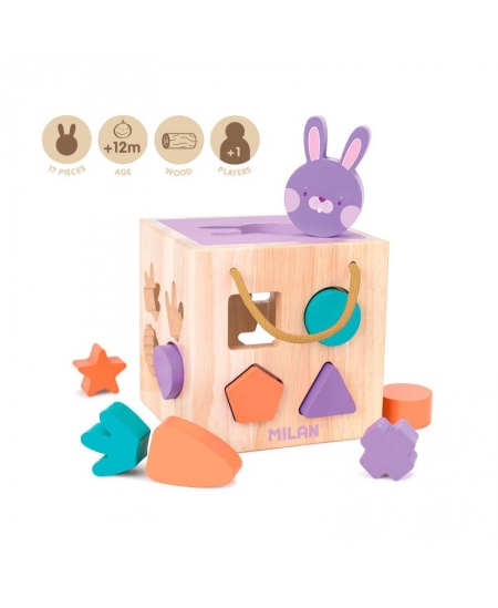 Puidust arendav mänguasi-kuubik MILAN Jänku