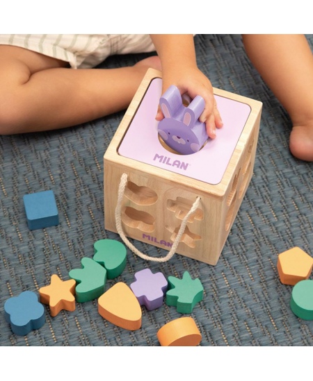 Puidust arendav mänguasi-kuubik MILAN Jänku