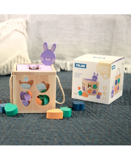 Puidust arendav mänguasi-kuubik MILAN Jänku
