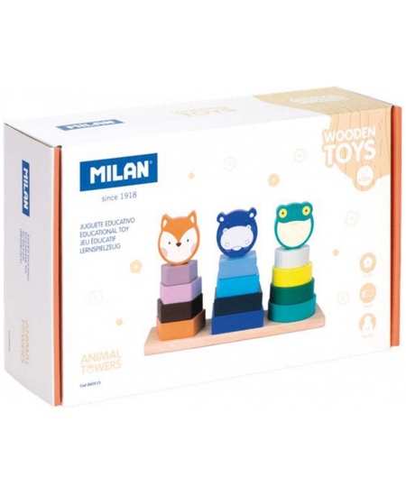 Puidust arendav mänguasi MILAN Loomade torn