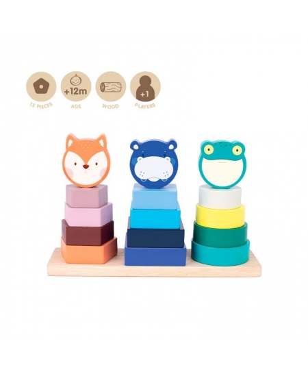 Puidust arendav mänguasi MILAN Loomade torn