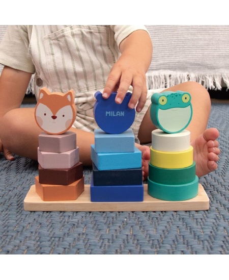 Puidust arendav mänguasi MILAN Loomade torn