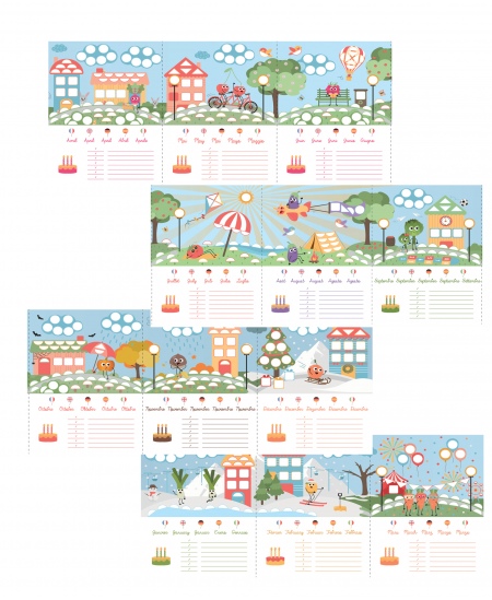 Sünnipäevakalender SODERTEX Puu- ja köögiviljad