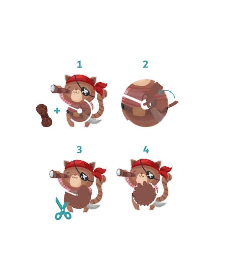 Pompoonide valmistamine Väikesed piraadid SODERTEX, 6 tk.