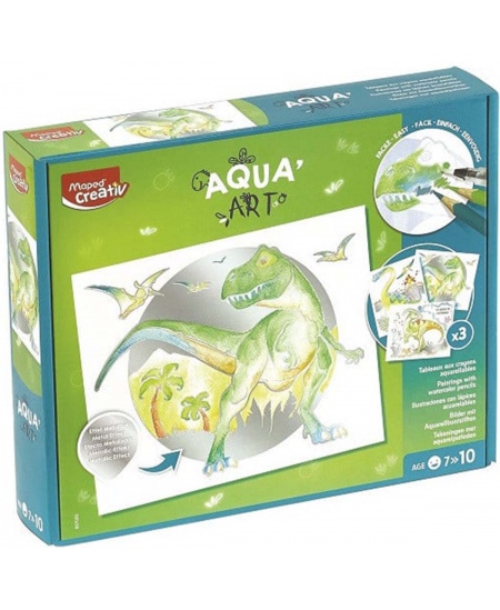Plakati joonistamise komplekt MAPED Aqua Art Dinosaurus