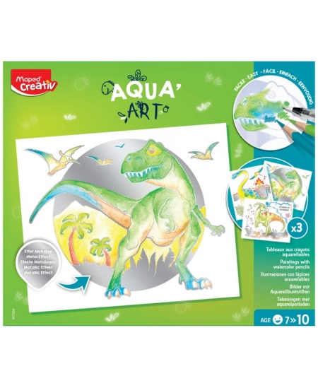 Plakati joonistamise komplekt MAPED Aqua Art Dinosaurus