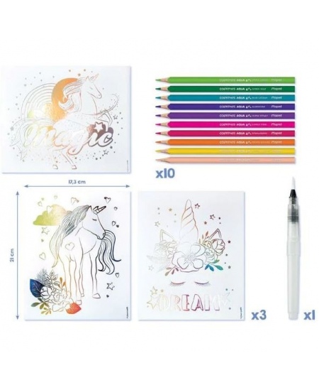Plakati joonistamise komplekt MAPED Aqua Art Unicorns