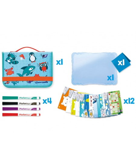 Reisil kaasaskantav kustutatav joonistustahvel MAPED Animals