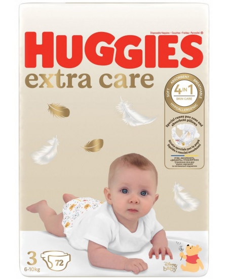 Mähkmed HUGGIES Extra Care, 3 suurus, 6-10 kg, 72 tk.