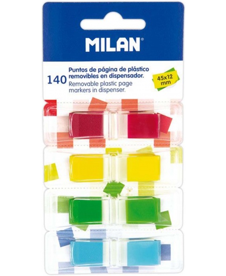 Isekleepuvad indeksid MILAN, 45x12 mm, plastik, 140 tk.