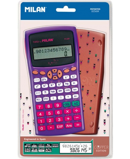 Koolikalkulaator MILAN Copper M240, 12 kohta, lilla