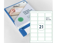 Etiketiniai lipdukai RILLPRINT 63,5x38,1 mm, A4, 21 lipd/lape, 100lapų