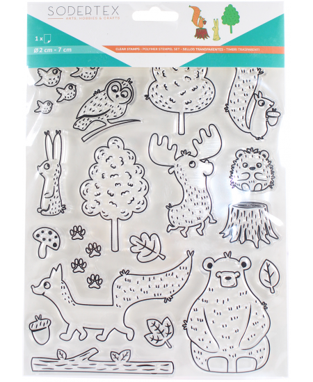 Läbipaistvad isekleepuvad templid SODERTEX Forest, 18 kujundust