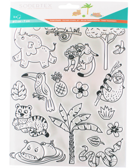 Läbipaistvad kleeptemplid SODERTEX Jungle, 18 kujundust