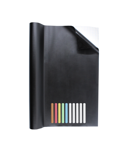 Kleepuv leht kirjutamiseks ja joonistamiseks LOOLIPO, 10 kriidiga, 45x200 cm