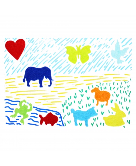 Vildist kleebised kaunistamiseks SODERTEX Loomad, erinevad värvid, 150 tk.