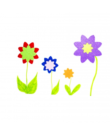 Vildist kleebised kaunistamiseks SODERTEX Lilled, erinevad värvid, 150 tk.