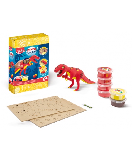 Puidust 3D-pusle Maped Creativ Dinos Factory T-Rex, voolimismassiga