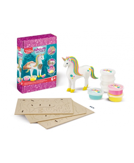 Puidust 3D-pusle Maped Creativ Fabulous Factory Unicorn, voolimismassiga