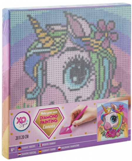 Teemantmosaiik lõuendil GRAFIX Ükssarvik, 20x20cm