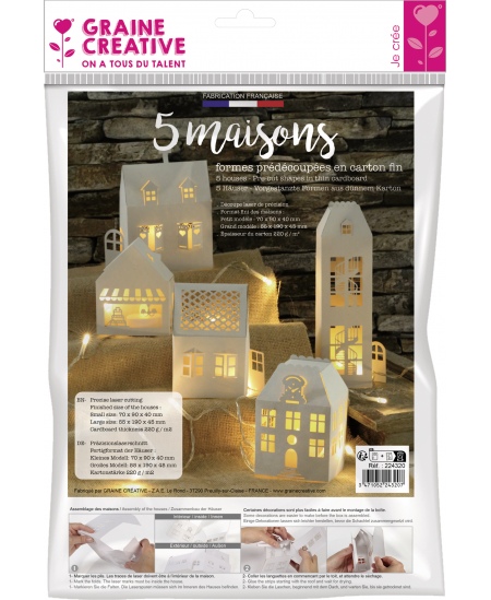 Valgete majakeste voltimise komplekt GRAINE CREATIVE