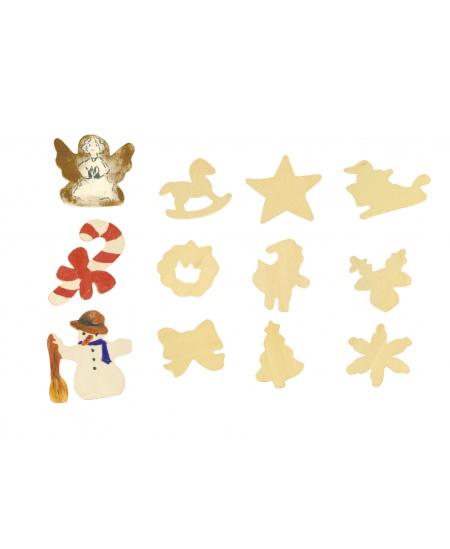 Puidust kuuseehete komplekt kaunistamiseks GRAINE CREATIVE, 12 tk.