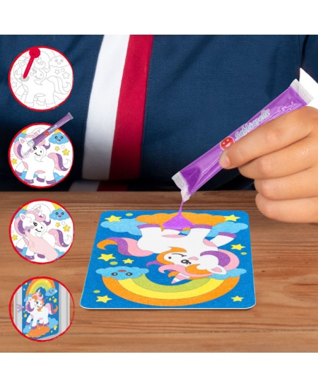 Liivajoonistamise komplekt kotis SABBIARELLI Ükssarvikud