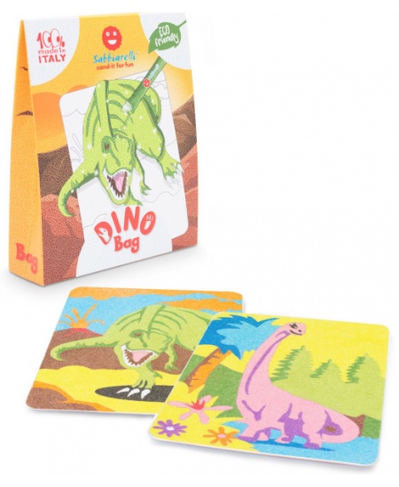 Liivajoonistamise komplekt kotis SABBIARELLI Dinosaurused