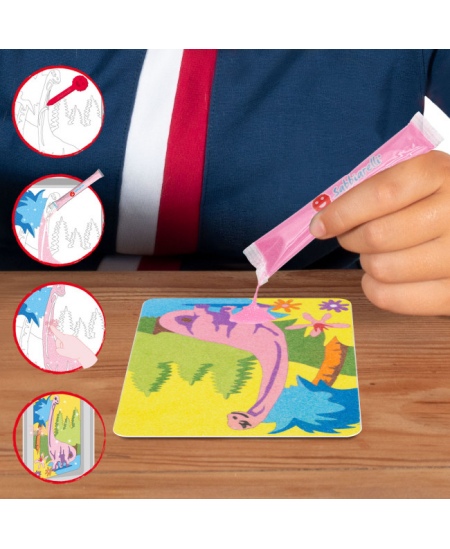 Liivajoonistamise komplekt kotis SABBIARELLI Dinosaurused