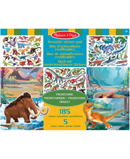 Korduvkasutatavate kleepsude komplekt MELISSA & DOUG Eelajaloolised loomad