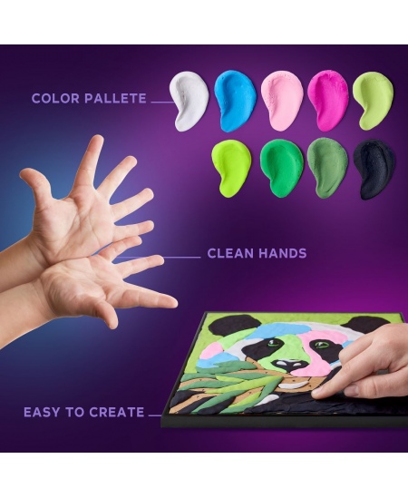 3D saviga värvimise komplekt OKTO Panda, 30x30 cm