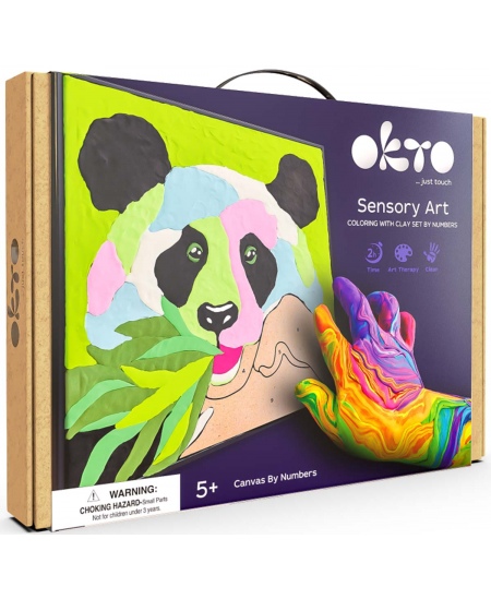 3D saviga värvimise komplekt OKTO Panda, 30x30 cm