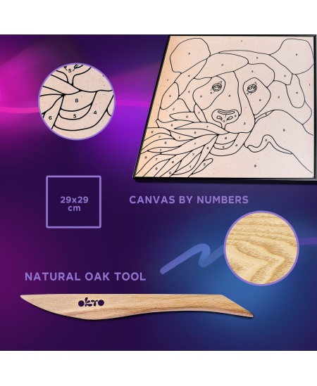 3D saviga värvimise komplekt OKTO Panda, 30x30 cm