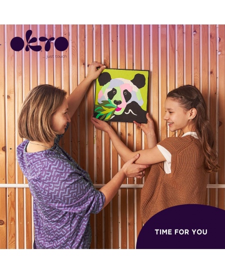 3D saviga värvimise komplekt OKTO Panda, 30x30 cm