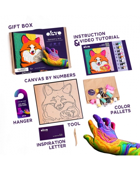 3D saviga värvimise komplekt OKTO Rebane, 30x30 cm