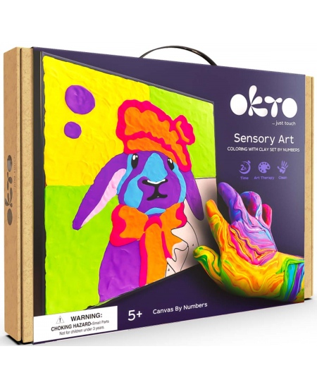 3D saviga värvimise komplekt OKTO Jänes, 30x30 cm