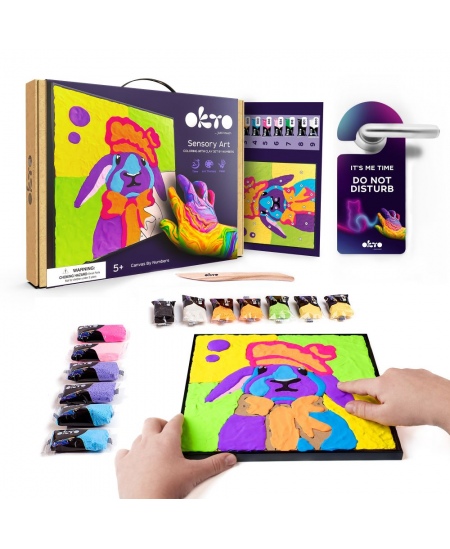 3D saviga värvimise komplekt OKTO Jänes, 30x30 cm