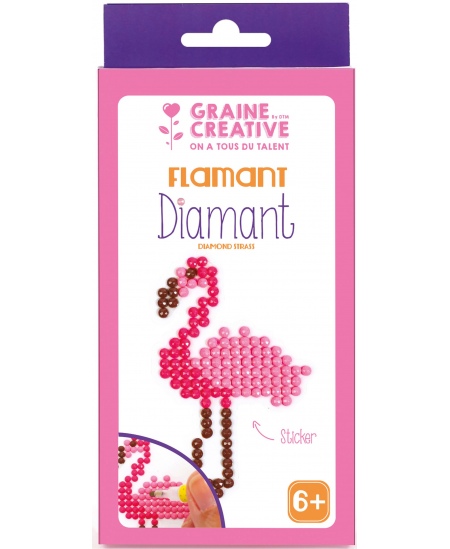 Teemantmosaiik kleebisel GRAINE CREATIVE Flamingo