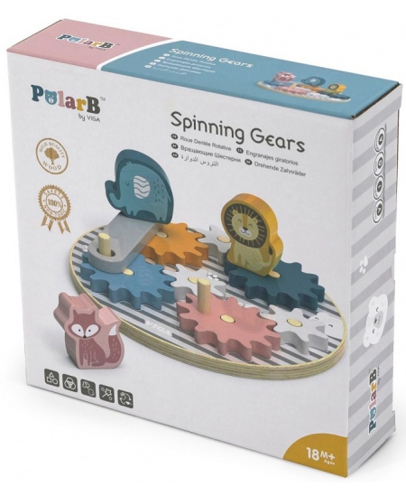 Mäng puidust hammasratastega VIGA PolarB Loomad