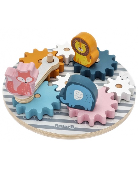 Mäng puidust hammasratastega VIGA PolarB Loomad